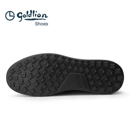 Goldlion Men's Shoes Autumn New Business Casual Leather Shoes Lightweight Comfortable Breathable Leather Shoes Soft Deerskin Flat Shoes Men's Shoes Black 40
