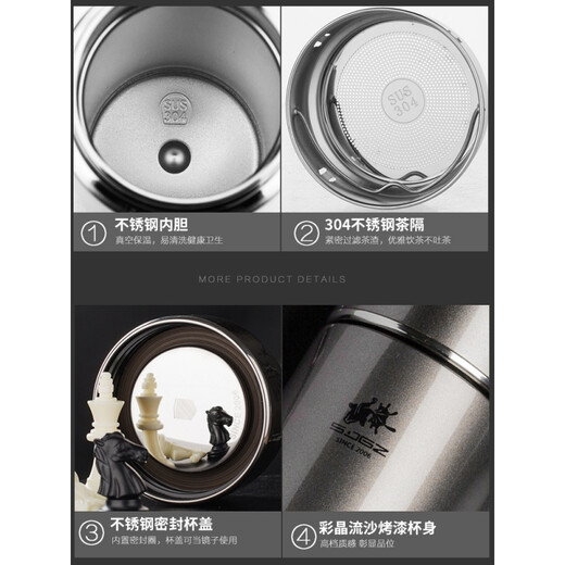 Auf den ganzen Weg Yafu Yatai Thermos Cup für Männer und Frauen große Kapazität Kinderwasserbecher 304 Edelstahl tragbarer Student Süßes Licht Luxus Gold Gold 2694/350 ml+ Tasse Pinsel