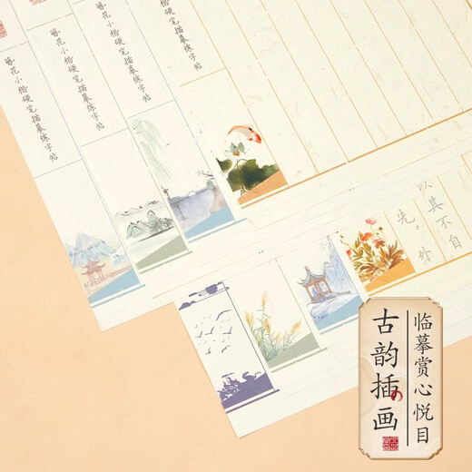 Liupintang Tao Te Ching copybook adult practice Lin Fu copybook regular script copy calligraphy beginner handwriting set girls and boys Lanting preface hairpin flower small regular script hard pen