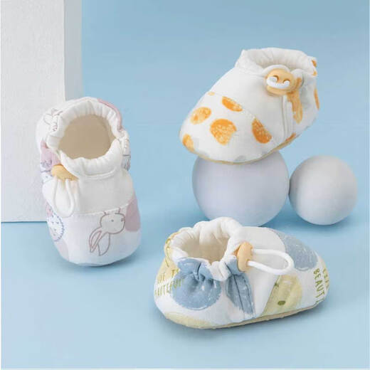 Tutu Dawen baby shoes 0-6-12 months to 1 year old, spring and autumn all-season models for boys and girls, pre-toddler shoes, soft-soled foot covers, rabbit pink (type A cotton lining), inner length 12cm (recommended for 0-12 months)