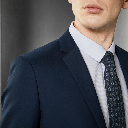 SEVEN easy-to-wear suit men's spring and summer business dark blue suit two-piece set with wool 1JC704 dark blue 46 A