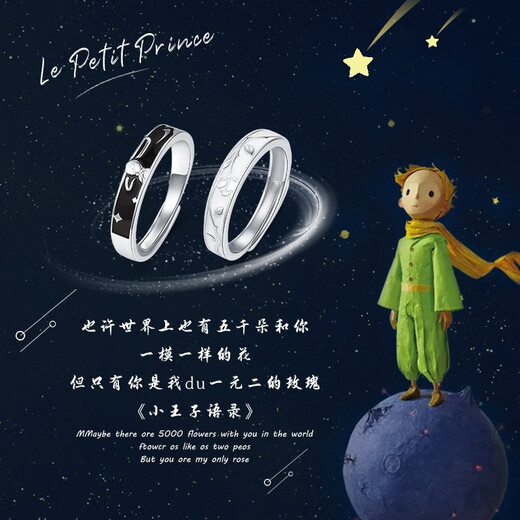 MZMZ Prince and Rose Platinum Couple Ring PT950 Platinum Matching Rings Valentine's Day Birthday Gift for Girlfriend and Wife Local Warehouse with Next Day Delivery - Light Luxury Living Rings