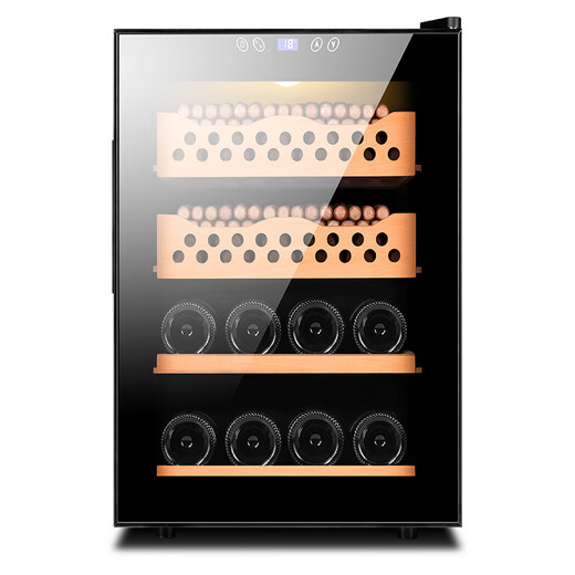 CIGARLOONG cigar cabinet with temperature control and humidity control cedar wood embedded energy-saving silent household cigar and wine cabinet 50C1 50C black ordinary cigar and wine 50L