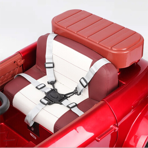 Nuotong Kangshuai Kinder-Elektroauto, Allrad-Fernbedienung, Spielzeugauto, bietet Platz für Männer und Frauen, Baby, Schaukelauto, Eltern-Kind-Kinderwagen, Oberteil mit Rot, kann Erwachsene + Allradantrieb + große Batterie stehen