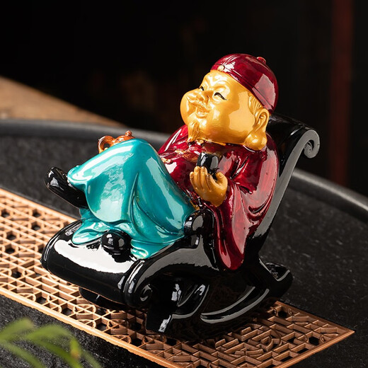 Heart Cocoon Tea Pet Color Changing Tea Play Warmth Feeling Happy Landlord Lao Cai Rocking Chair Kung Fu Tea Set Tea Tray Boutique Ornament Fun Gift Color Changing Tea Pet One (Gold)