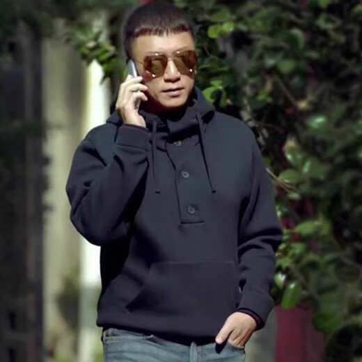 Kuraishi Kazuki 2024 new trendy brand burgundy velvet sweatshirt men's American hooded spring, autumn and winter Henry shirt collar jacket burgundy M