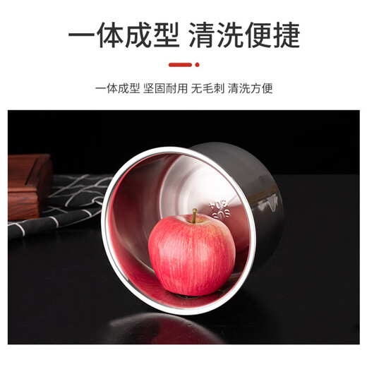 FEiNASi 304 stainless steel steaming bowl household stainless steel soup bowl with lid steamed egg steaming rice bowl stew pot 18cm-304 stew pot