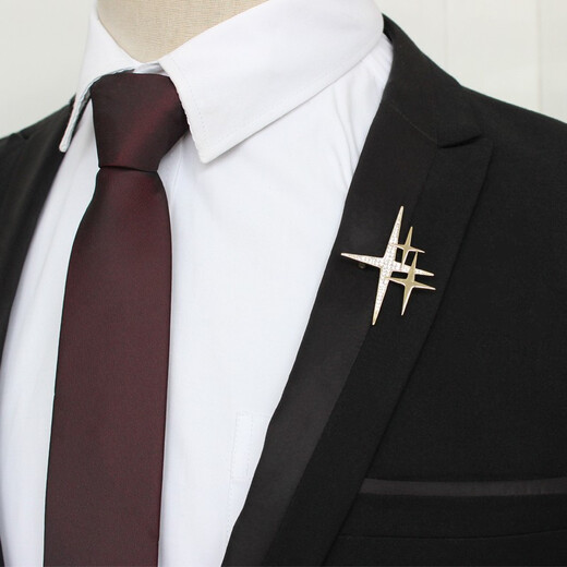 Xifei men's brooch, simple star corsage, temperament pin, business casual suit, coat and accessories