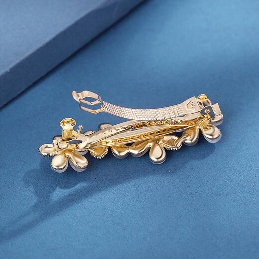 Chimera (CHIMERA) flower hairpin rhinestone cat's eye one-word clip back of the head half-tied ponytail hair accessory girl's birthday gift