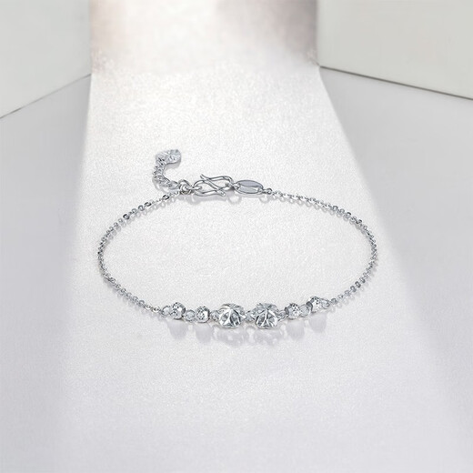 Saturday Fortune (ZLF) PT950 platinum bracelet for women, forest-style fresh three-dimensional flower ripple bracelet 16cm + tail chain 1.5cm -2.17g