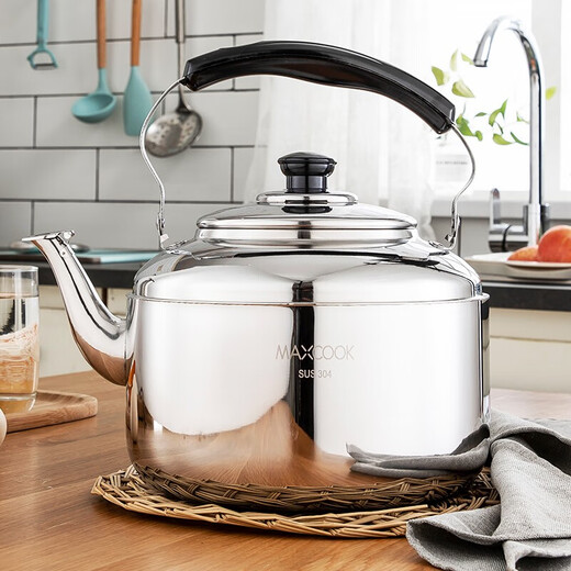 MAXCOOK 304 stainless steel kettle, automatic beeping when water is turned on, kettle, household large-capacity gas induction cooker, universal 5L 304 steel, automatic sounding when water is turned on