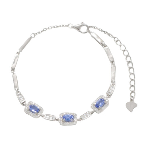 DL 1998 Fat Donglai same style tanzanite bracelet flowing purple star natural silver women's design niche jewelry gift flowing purple star bracelet extension chain (hand circumference 13-19