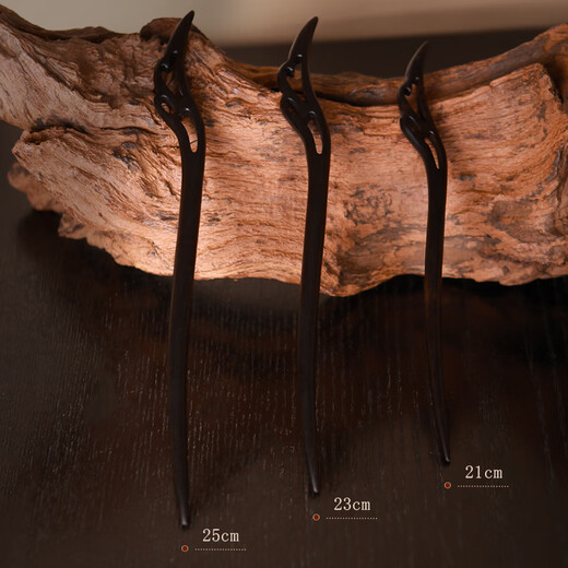 Zhuishi <Zhuishi> Extra long hairpin extra long ebony fairy feather ancient style hairpin simple daily hairstyle Mid-Autumn Festival gift ebony fairy feather 23CM 1