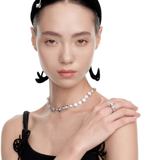 Unique rotating garden ring with flower ring, designer style, new product, designer style birthday gift for girlfriend, silver 11#