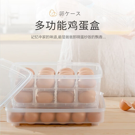 IRIS Refrigerator Storage Box Food Storage Kitchen Storage Box Vegetable Egg Storage Organizing Box Cabinet Drawer Storage Box Popular Single Layer Egg Box (can hold 24 pieces)