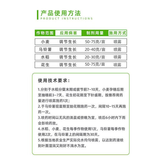 Quanfeng Spida 5% Prohexadione Calcium Wheat, Rice, Peanut, Potato Growth Control Agent Plant Growth Regulator 20g 1 Bag