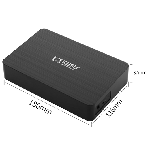 KESU Mobile Hard Drive Desktop Storage 3.5-inch Type-C3.1 Large Capacity High-speed Encryption 16TB Fashion Black