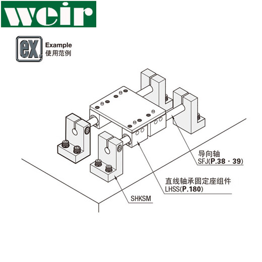 Guide shaft support SHKSA open L-shaped aluminum alloy steel pipe support fixed base optical axis fixed seat inner diameter 20mm hole height 40mm