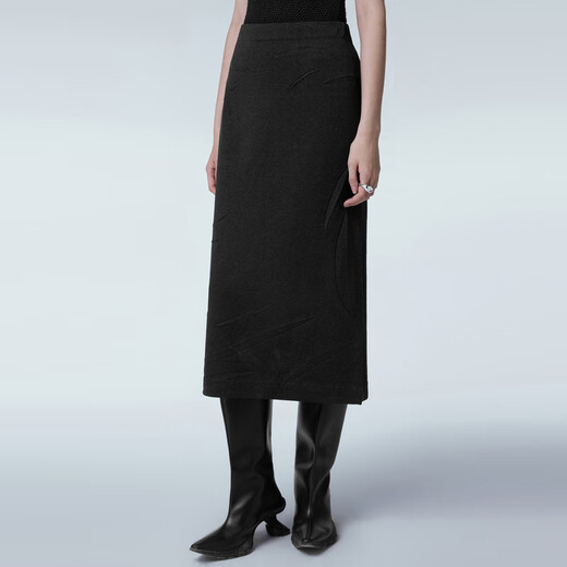 
JNBY/Jiangnan Buddy Spring and Autumn Skirt Commuting Style Solid Color Elastic Waist H-Shaped Umbrella Skirt 5O3D12590 001/Black XS
