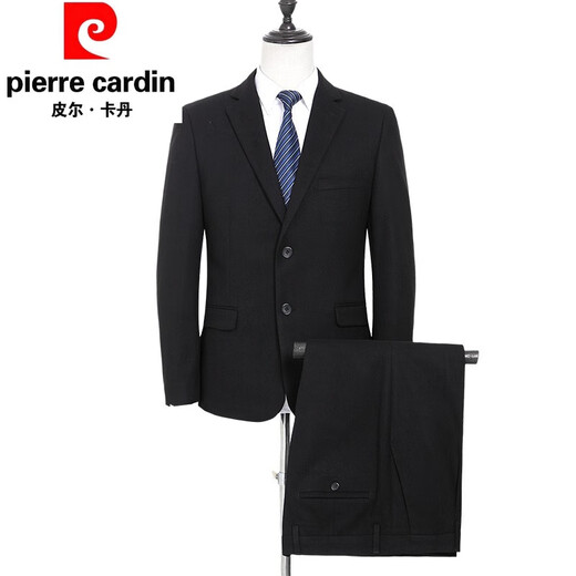Pierre Cardin high-end brand thickened wool suit suit men's woolen suit middle-aged business administrative high-end professional formal wear thickened woolen navy blue two-button suit + pants 170-M size recommended 100-125 Jin Jin equals 0.5 kg