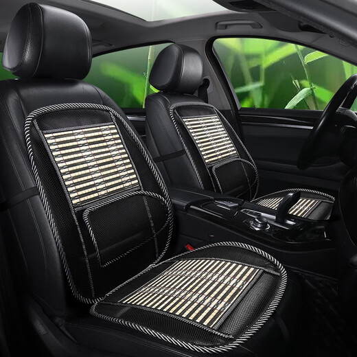Chexinle car seat cushion, summer single-chip cooling cushion, universal ice silk car seat cushion, truck seat mat, breathable and ventilated, single-seat bamboo silk cushion + backrest and lumbar support for all seasons