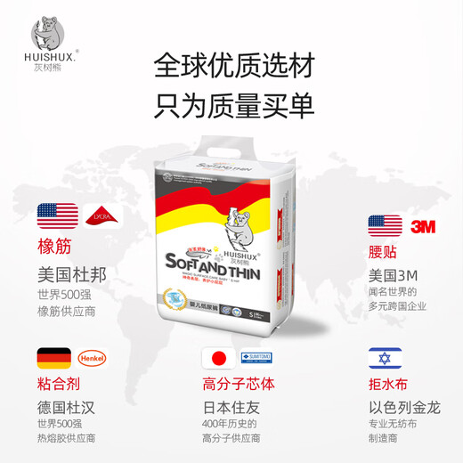 HUISHUX Classic Series Baby Diapers (Large Pack) Ultra-Thin Breathable Dry Baby Diapers S