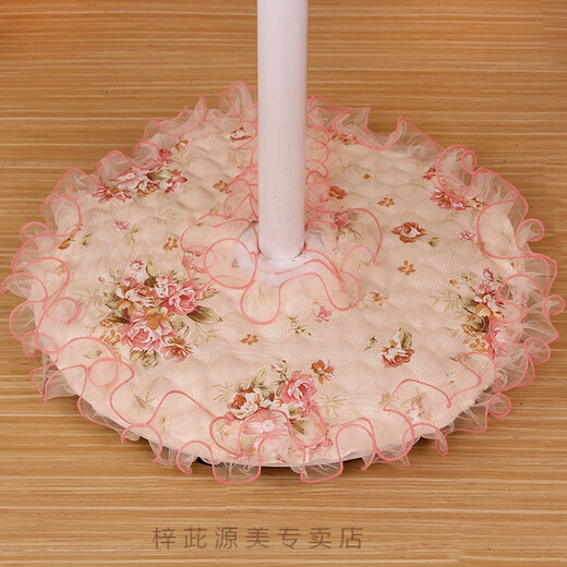 Tablecloth/cover floor fan dustproof cover Pastoral floral lace fabric all-inclusive electric fan cover floor fan cover dustproof 2-piece set small sun platform fan cover Poetry flower language-blue-head