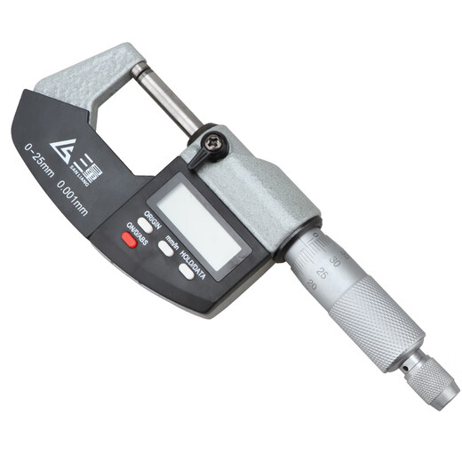 Three-quantity high-precision 0.001 digital display outer diameter micrometer 0-25mm electronic spiral micrometer instrument caliper JDE01 precision type 0-25mm