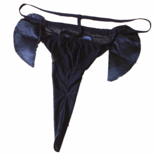 Jiumu Yadai men's sexy underwear thong men's sexy underwear T-pants leopard print cartoon nose cover black red ears one size fits all Asia