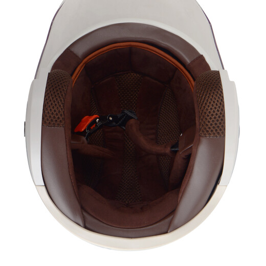 Yema (YEMA) 3C certified 633S electric motorcycle helmet, men's and women's all-season half helmet, battery car helmet, winter, one-size-fits-all, squirrel gray motorcycle flower with transparent lens