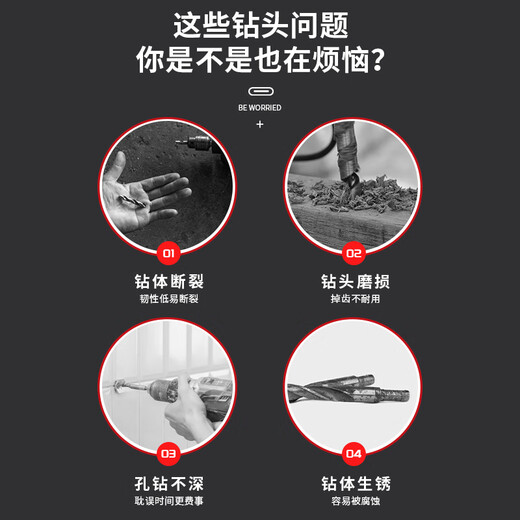 Delixi Electric Multifunctional Eccentric Drill Bit Concrete Triangular Drill Super Hard Alloy Tilted Head Tile Drill Bit Specialized in Concrete Brick/Tile 6mm Single Pack