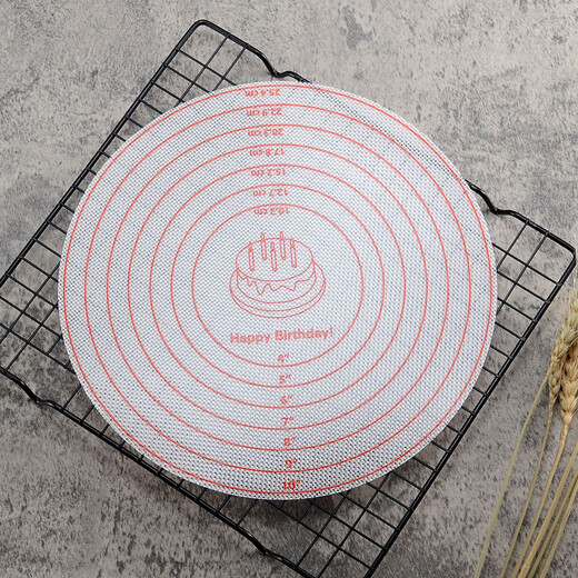 Xinbaiyue cake turntable, decorated turntable anti-slip mat, children's placemat, baking and kneading mat, silicone mat, round kitchen insulation mat, thickened platinum silicone 26cm, graduated anti-slip mat
