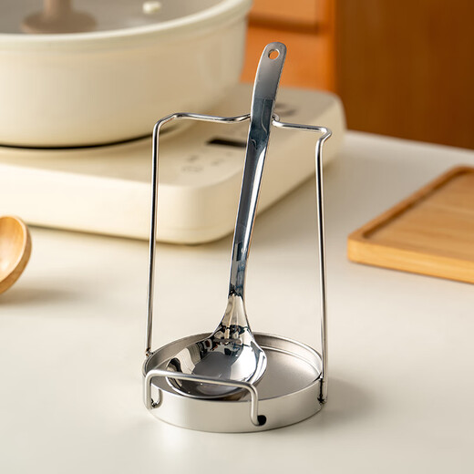 Onlycook304 stainless steel pot lid rack, multifunctional soup spoon and colander rack, table-mounted stand-free pot lid storage rack