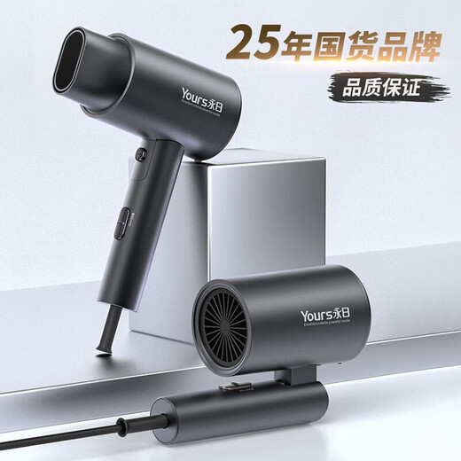 Yongri hair dryer household hair dryer high power 2000W hair dryer blue light new foldable portable large air volume quick drying hair dryer negative ion artifact brand protection meteorite lime 2000W free air nozzle