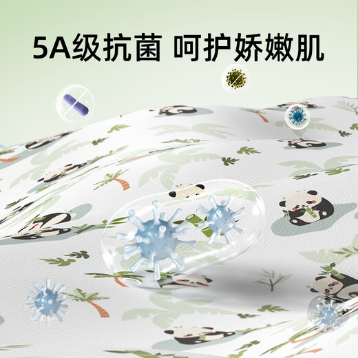蒂乐婴儿纱布浴巾初生宝宝新生儿童盖毯洗澡毛巾超软吸水竹棉包单 熊猫【 5A级抗菌 4层纱布竹棉 】 110*140cm