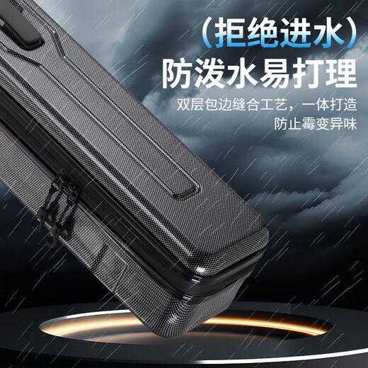 Zailu Fishing Rod Storage Box Aluminum Alloy Multifunctional Hard Shell Fishing Storage Bag Fish Float Portable Large Capacity Hard Shell Bag for Fishing Hard Shell 20*20*16 Carbon Fiber Pattern