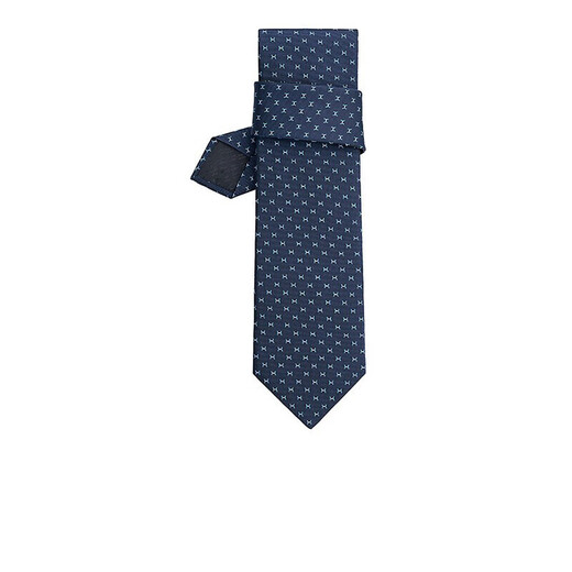 Hermès Men's Fine H Tie Silk Hand-sewn Tie Gift Box for Boyfriend or Husband Navy Blue/Sky Blue/White