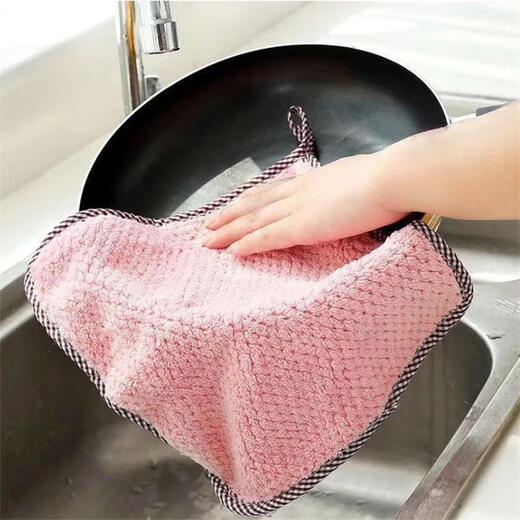 Fanilin hanging pineapple pattern double-sided absorbent rag thickened towel lint-free kitchen dishcloth hanging hand towel 1 piece