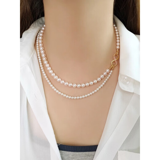 DL 199818k universal buckle Möbius ring 8-character moissanite ruby double-sided double-open pendant buckle K gold Möbius ring buckle-large size (double-sided inlaid