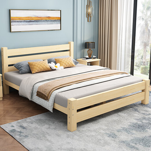Yimi Love solid wood bed double bed soft package bedroom single bed including installation 1.5m*2m*40cm high full berth RB008