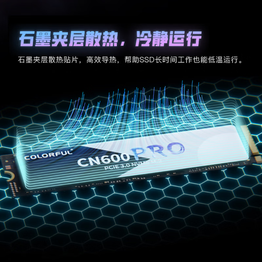 Colorful 1TB SSD solid state drive M.2 interface (NVMe protocol) CN600 PRO series PCIe 3.0 x4 TLC particles