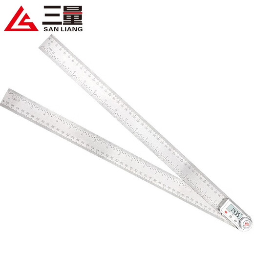 Three-quantity 90-degree measuring instrument multi-function digital display angle ruler universal energy angle ruler protractor woodworking high precision JDC07 0-500mm (stainless steel ruler body)