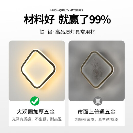 Grand View Garden (DGY) bedroom wall lights postmodern LED study wall lights Nordic creative TV background wall lights Zhongshan lamp O357 9918-white 24CM-white light 16W