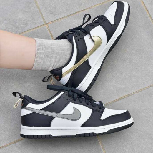 耐克（NIKE）板鞋女鞋2025新款夏季Dunk Low低帮轻便运动鞋时尚透气休闲鞋 DH9764-001黑白小熊猫金银勾 35.5