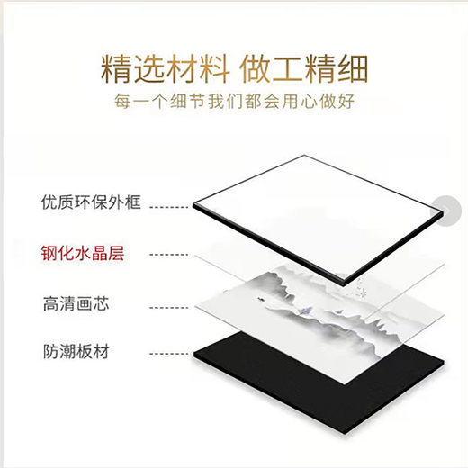 Liuying Huayan punch-free electric meter box decorative painting modern simple living room dining room hanging painting switch box distribution box blocking mural Jiahefugui 45X35 blocking 35X25 meter box flip-up model