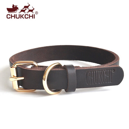 Chukchi (CHUKCHI) DIY cowhide pet collar for large dogs, pet supplies, leather collars for small and medium-sized dogs, calfskin M-medium dogs recommended 25-42CM