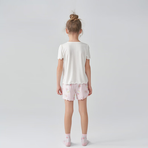 Aimer Kids Clase A Modal 3a Men Antibacterial Men and Girls Pajama para niños Pechero de manga corta Pajama/pantalones delgados Ropa de cuero de leche transpirable Conejo de mujer AK141B692 90