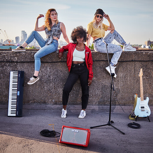 BOSS CUBE-Street II Portable Outdoor Guitar Singing Speaker Electric Wind Instrument Speaker CUBE ST2 Black + Bluetooth Adapter