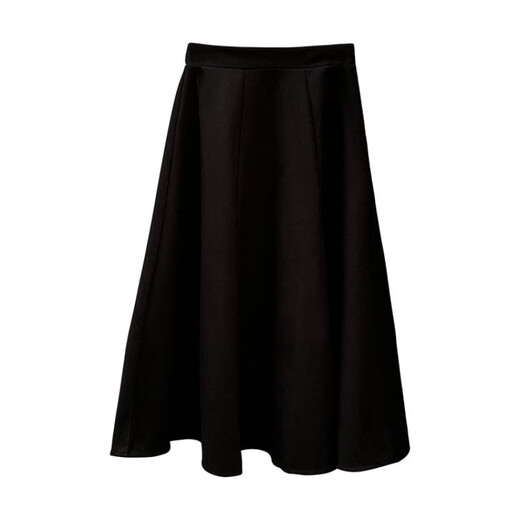 Trendy brand Avmko skirt women's autumn and winter new style retro temperament mid-length high-waisted a-line fairy skirt drape solid color pleated woolen umbrella skirt black L