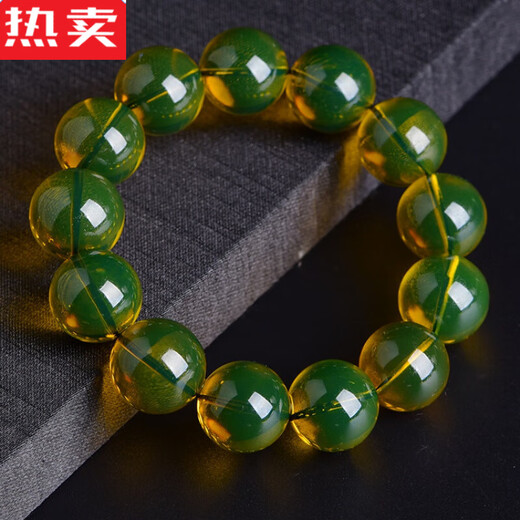 SNQP Mexican 5A water purified blue amber bracelet beeswax Buddha beads amber round bead single circle bracelet for men 24mm